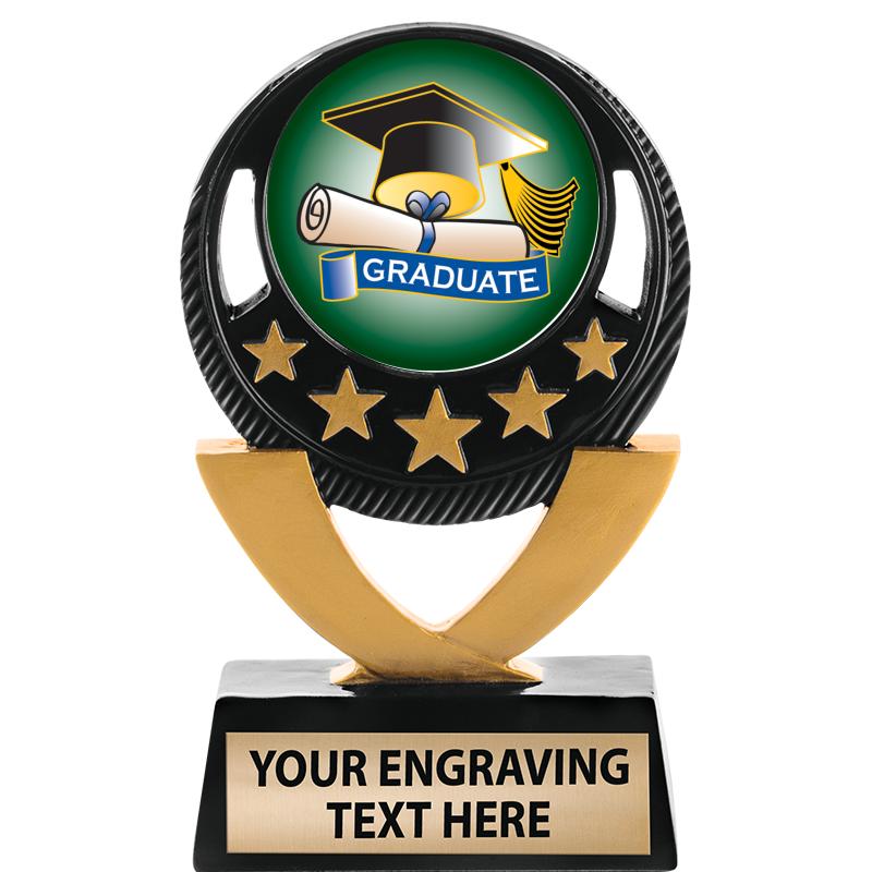 5"FIVE STAR BLK-GLD INS SCULP