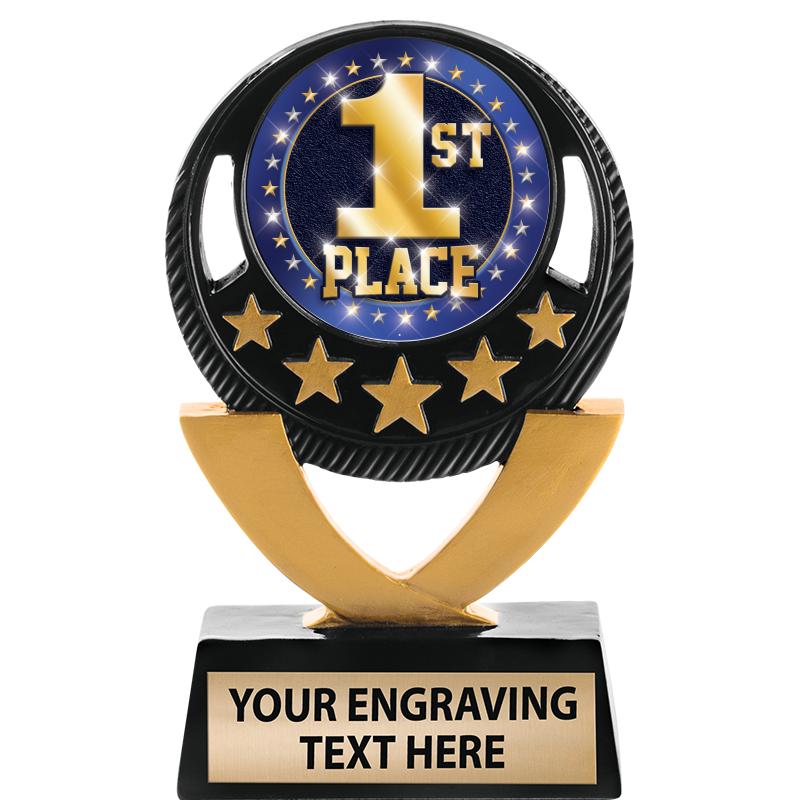 5"FIVE STAR BLK-GLD INS SCULP