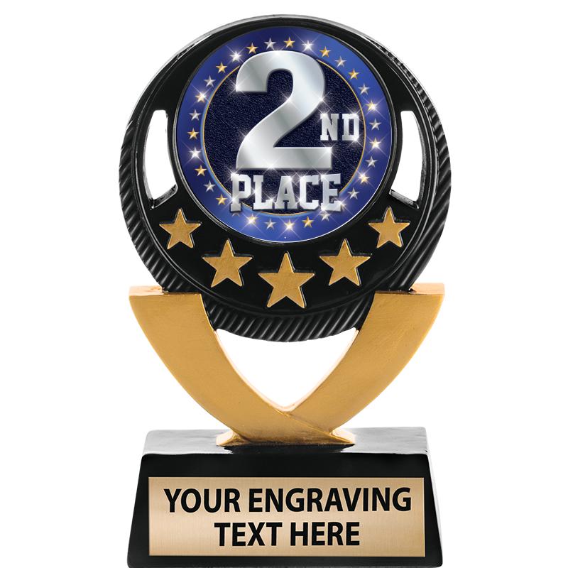 5"FIVE STAR BLK-GLD INS SCULP