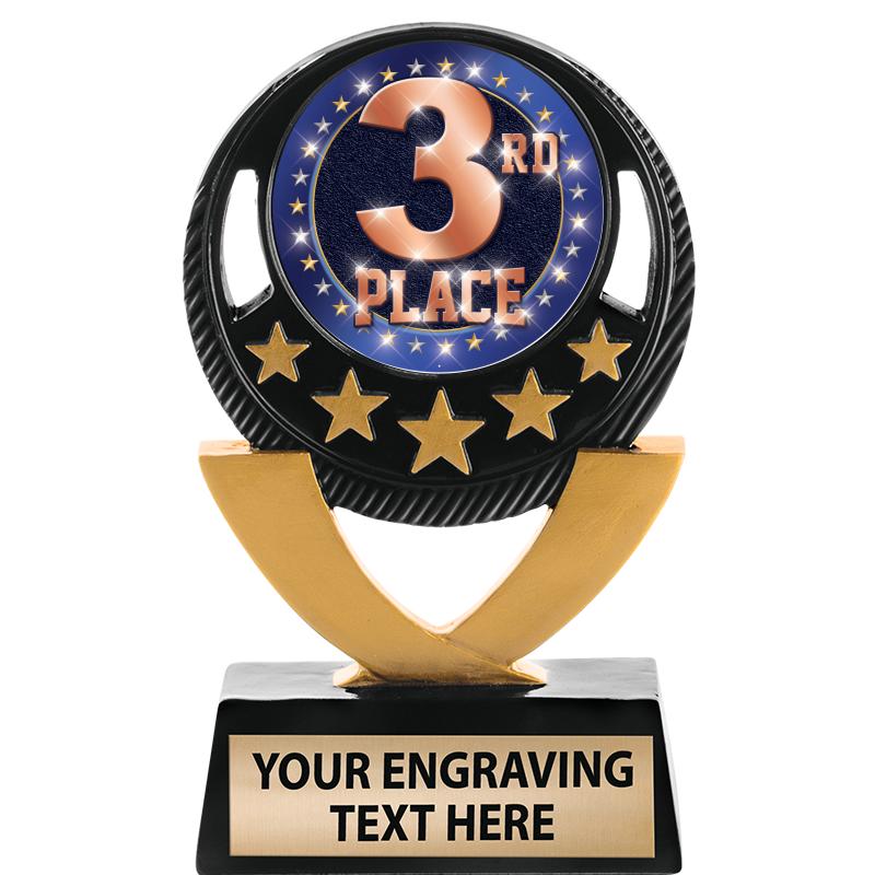 5"FIVE STAR BLK-GLD INS SCULP