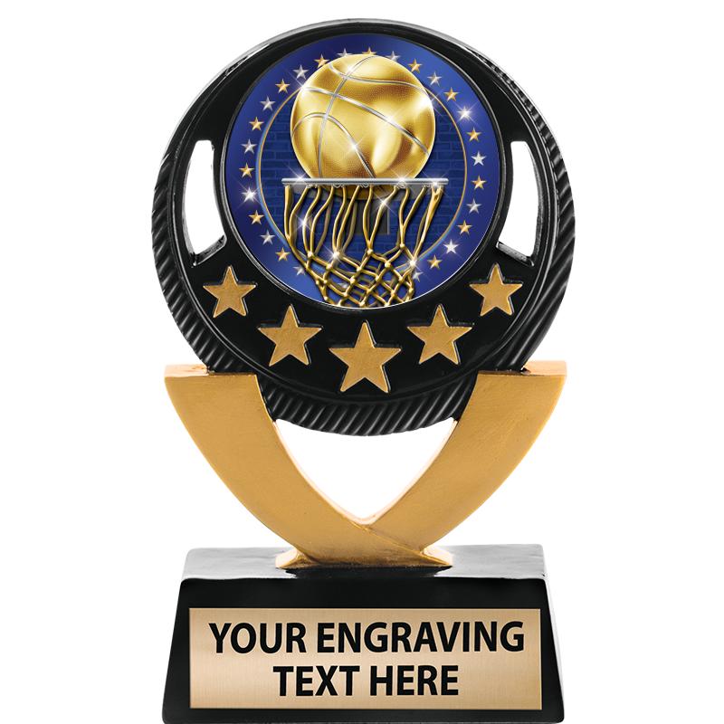 5"FIVE STAR BLK-GLD INS SCULP