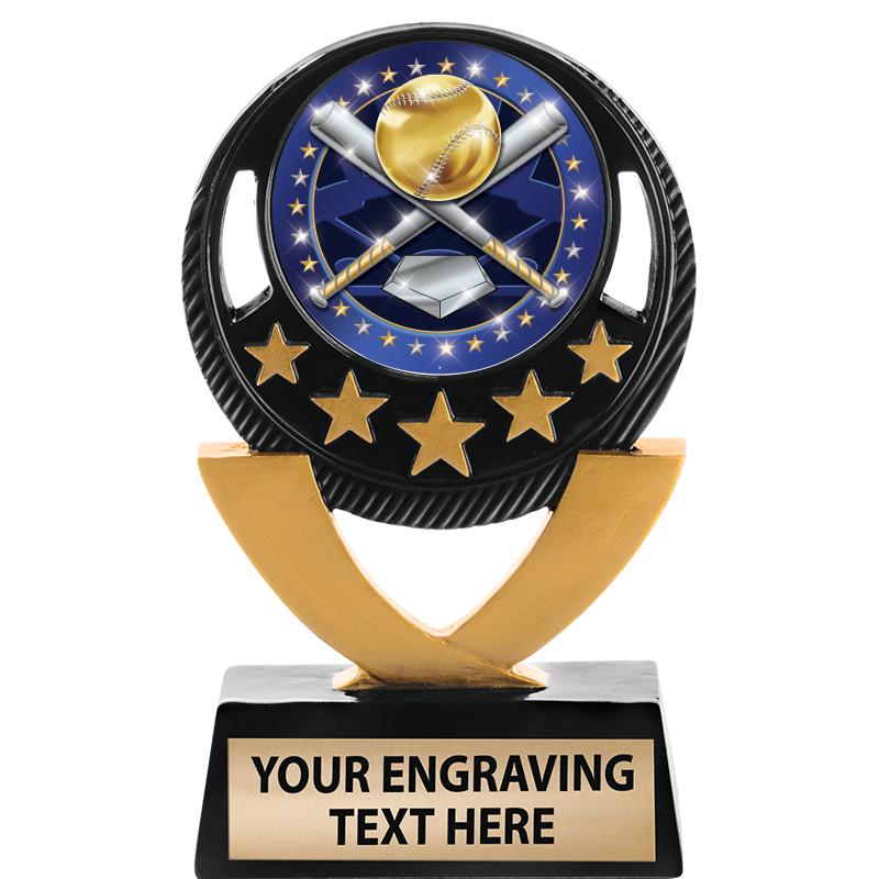 5"FIVE STAR BLK-GLD INS SCULP