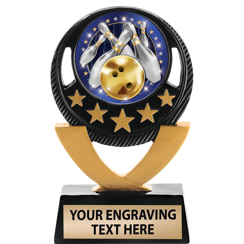 5"FIVE STAR BLK-GLD INS SCULP