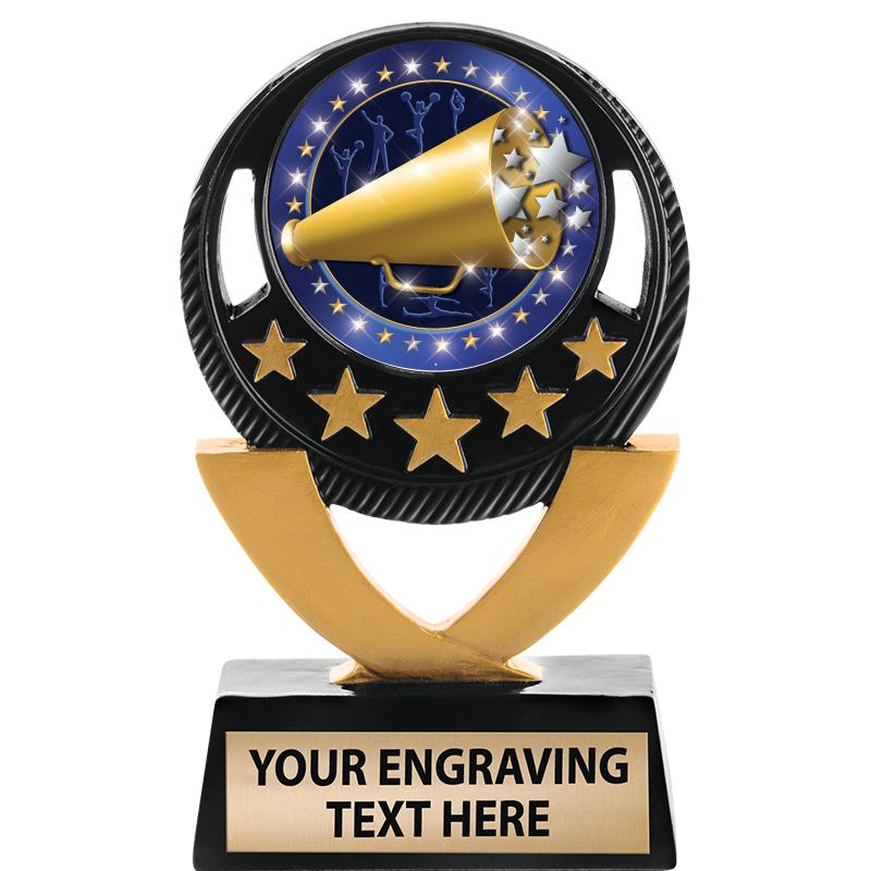 5"FIVE STAR BLK-GLD INS SCULP