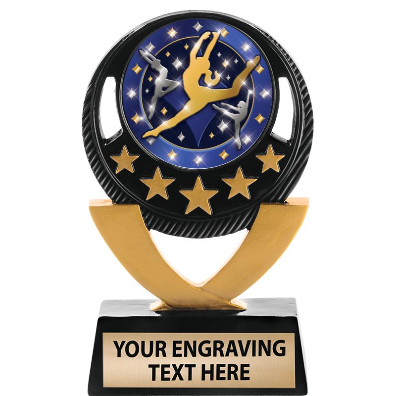 5"FIVE STAR BLK-GLD INS SCULP