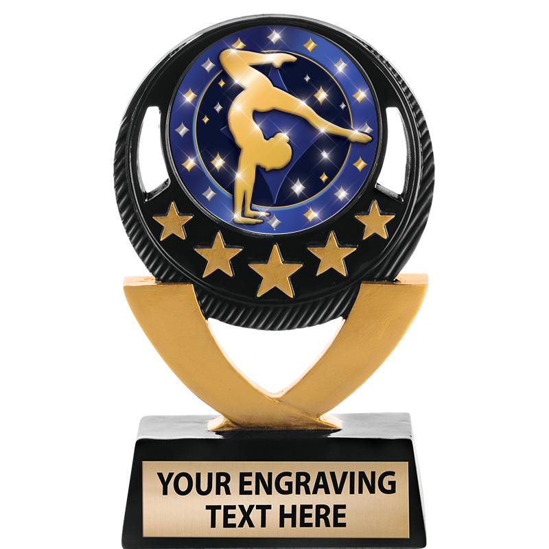 5"FIVE STAR BLK-GLD INS SCULP