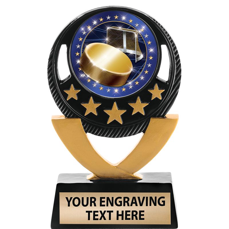 5"FIVE STAR BLK-GLD INS SCULP