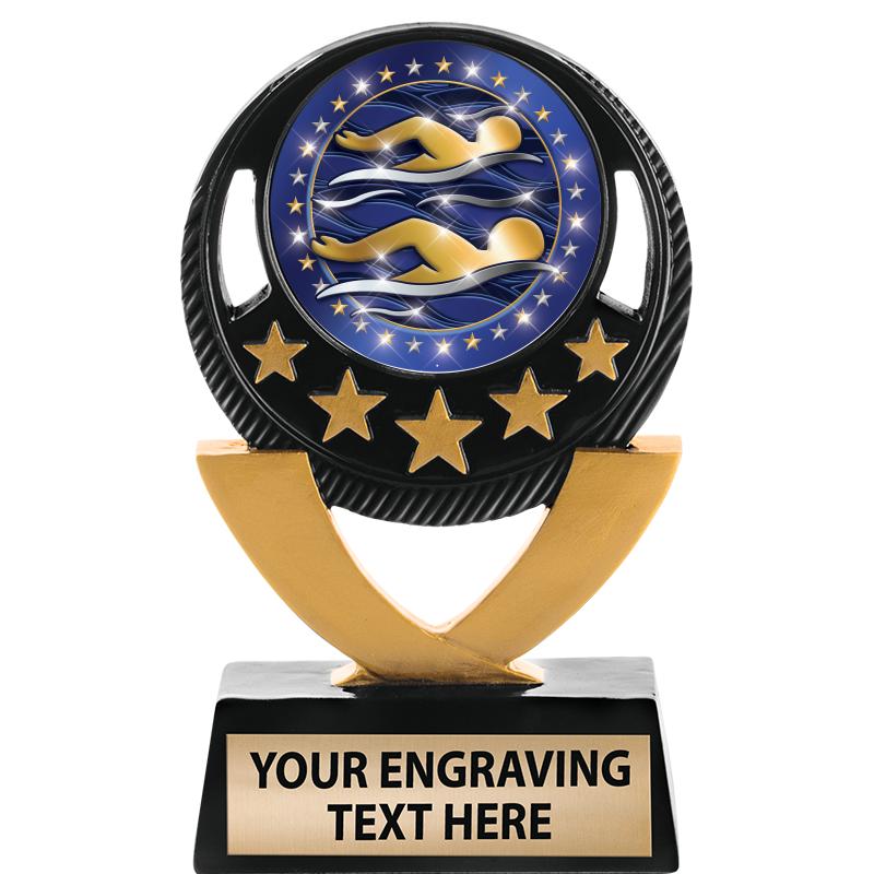 5"FIVE STAR BLK-GLD INS SCULP