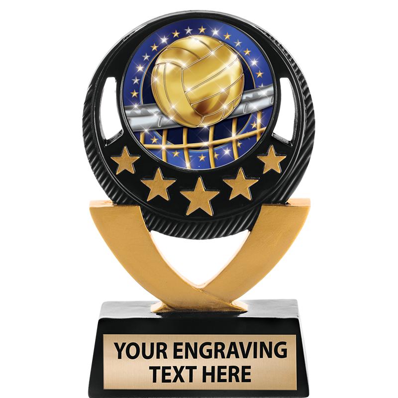 5"FIVE STAR BLK-GLD INS SCULP