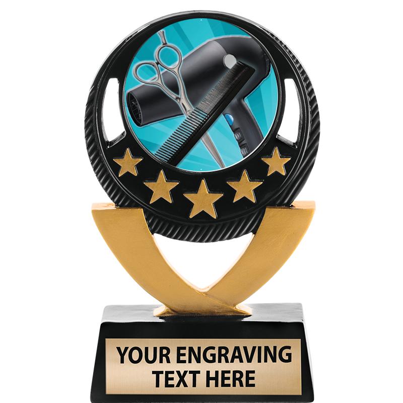 5"FIVE STAR BLK-GLD INS SCULP