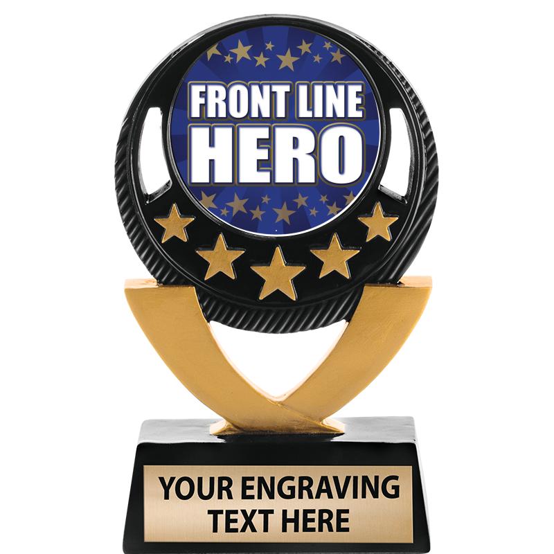 5"FIVE STAR BLK-GLD INS SCULP