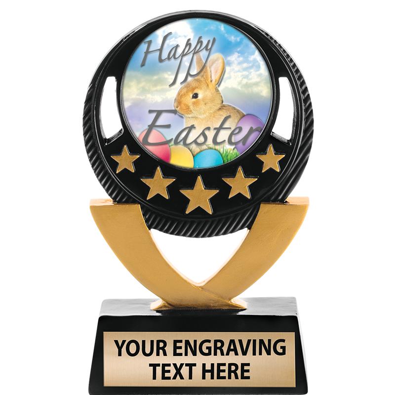 5"FIVE STAR BLK-GLD INS SCULP