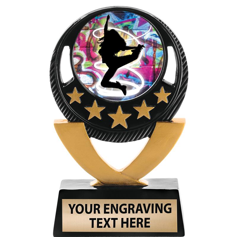 5"FIVE STAR BLK-GLD INS SCULP