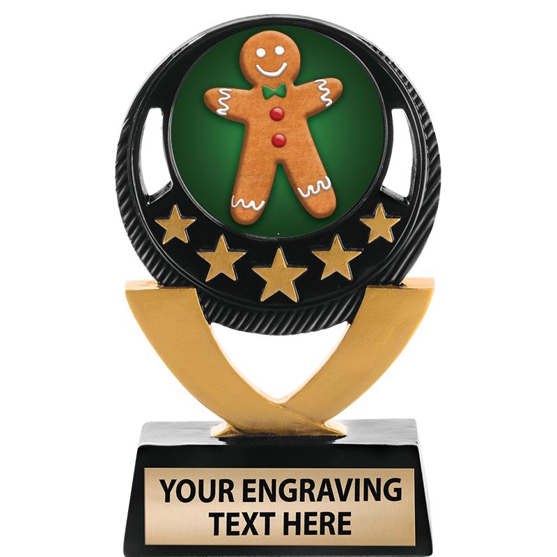 5"FIVE STAR BLK-GLD INS SCULP