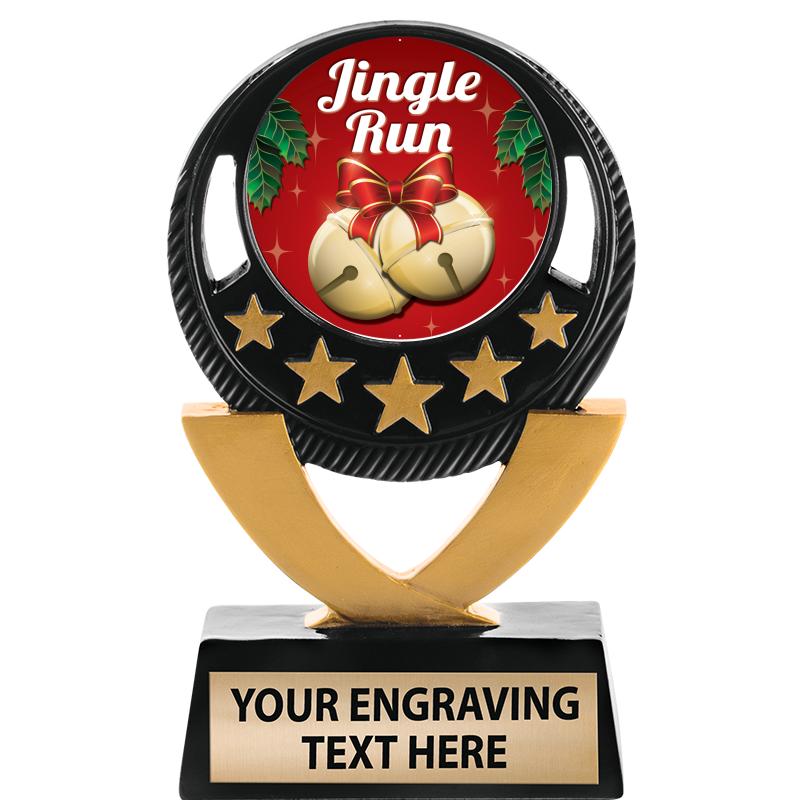 5"FIVE STAR BLK-GLD INS SCULP