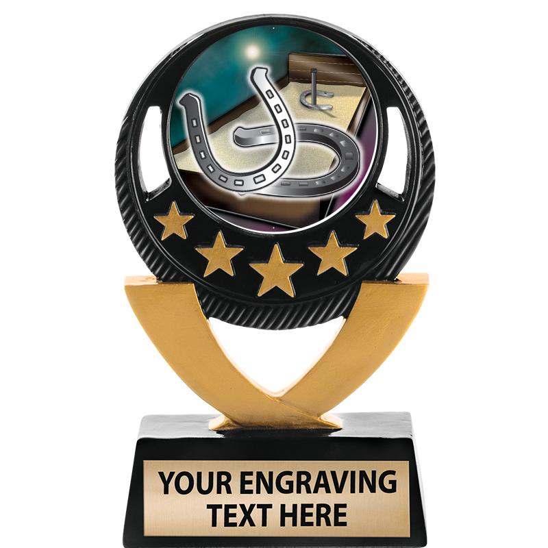 5"FIVE STAR BLK-GLD INS SCULP