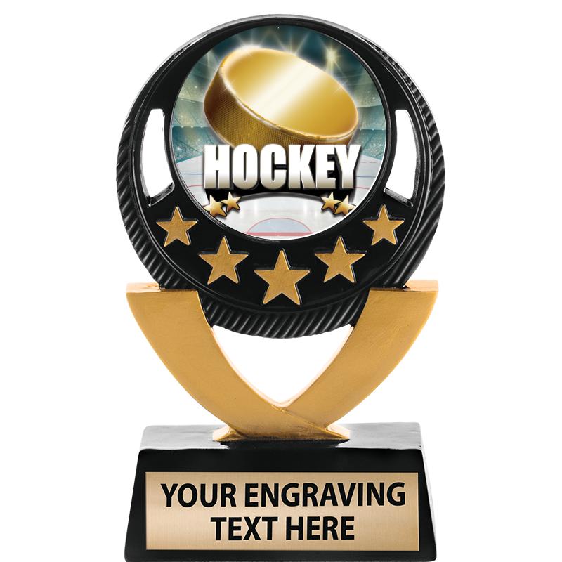 5"FIVE STAR BLK-GLD INS SCULP