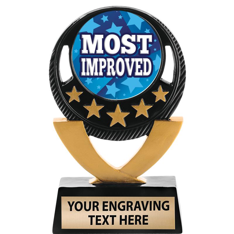 5"FIVE STAR BLK-GLD INS SCULP