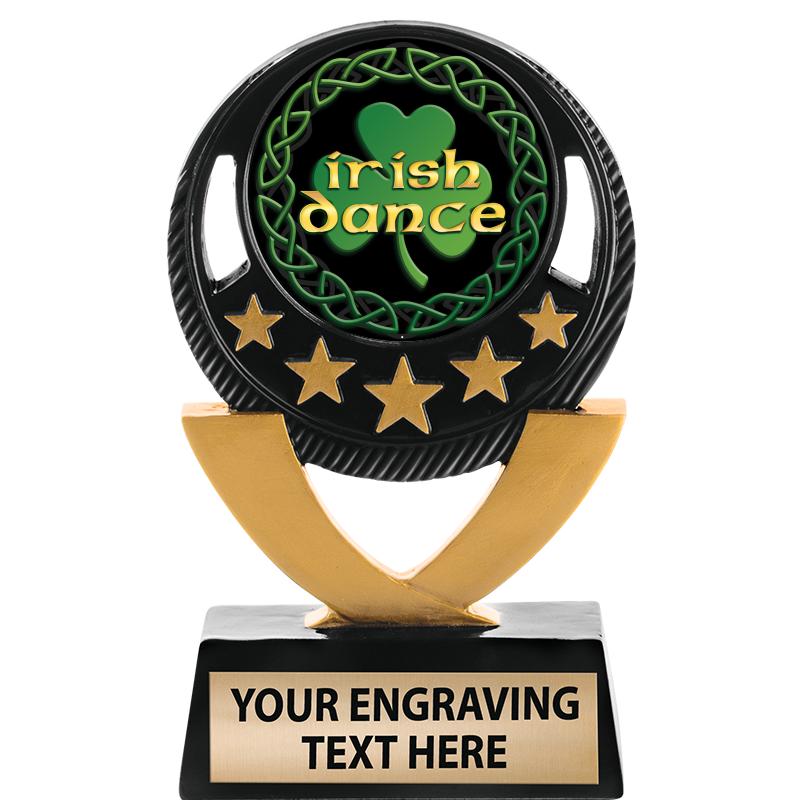 5"FIVE STAR BLK-GLD INS SCULP