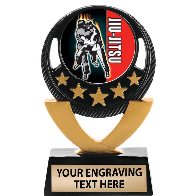 5"FIVE STAR BLK-GLD INS SCULP