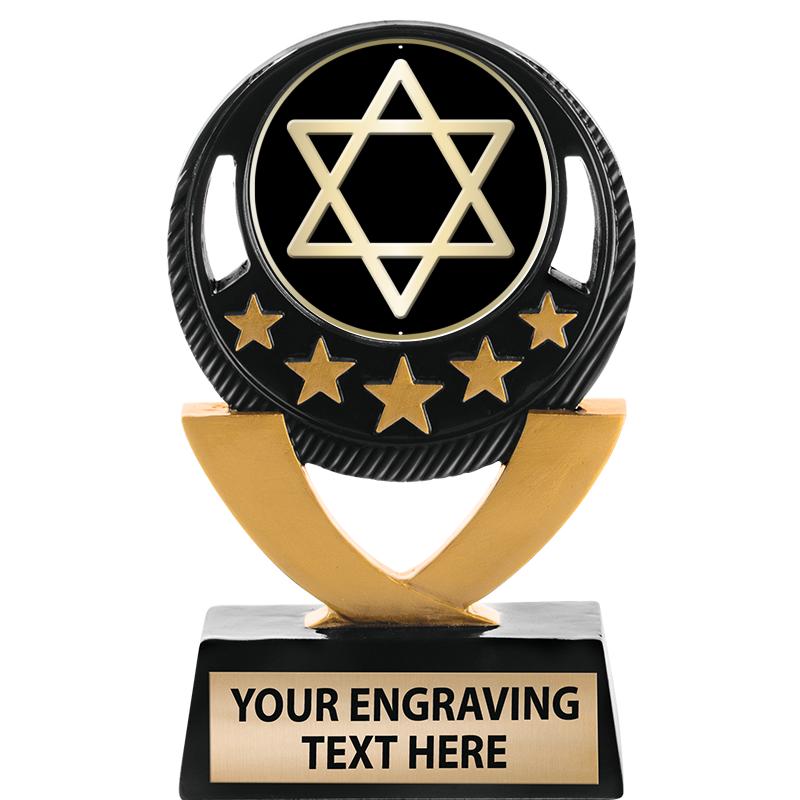 5"FIVE STAR BLK-GLD INS SCULP