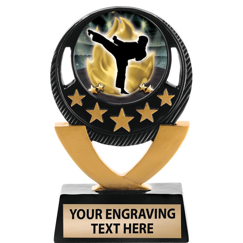 5"FIVE STAR BLK-GLD INS SCULP