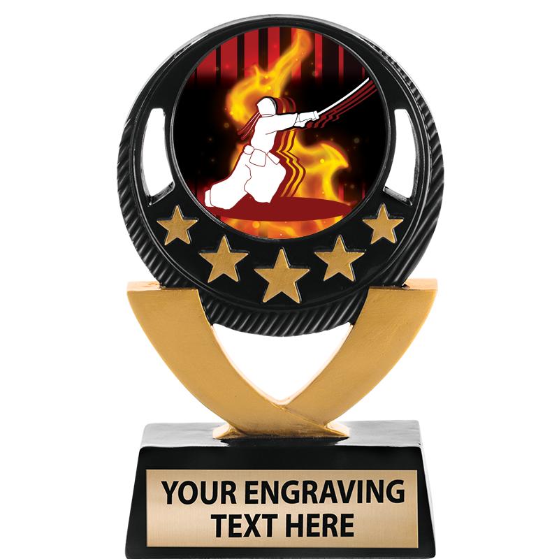 5"FIVE STAR BLK-GLD INS SCULP