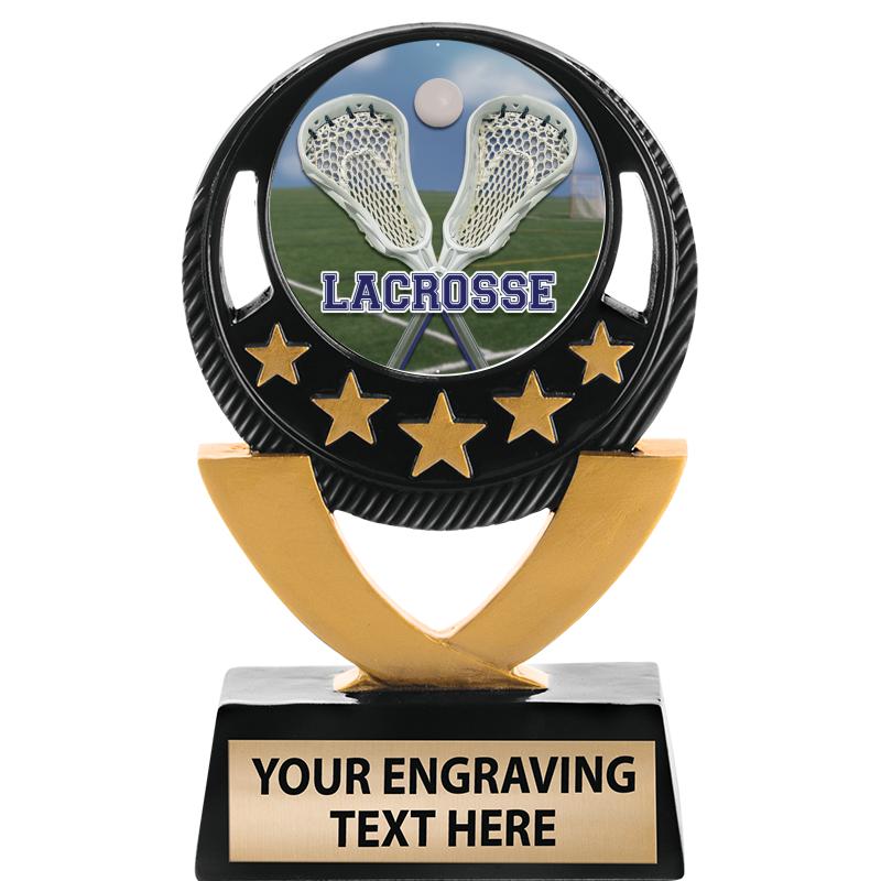 5"FIVE STAR BLK-GLD INS SCULP