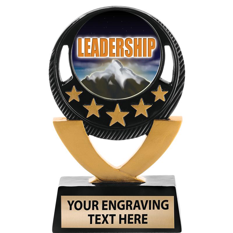 5"FIVE STAR BLK-GLD INS SCULP