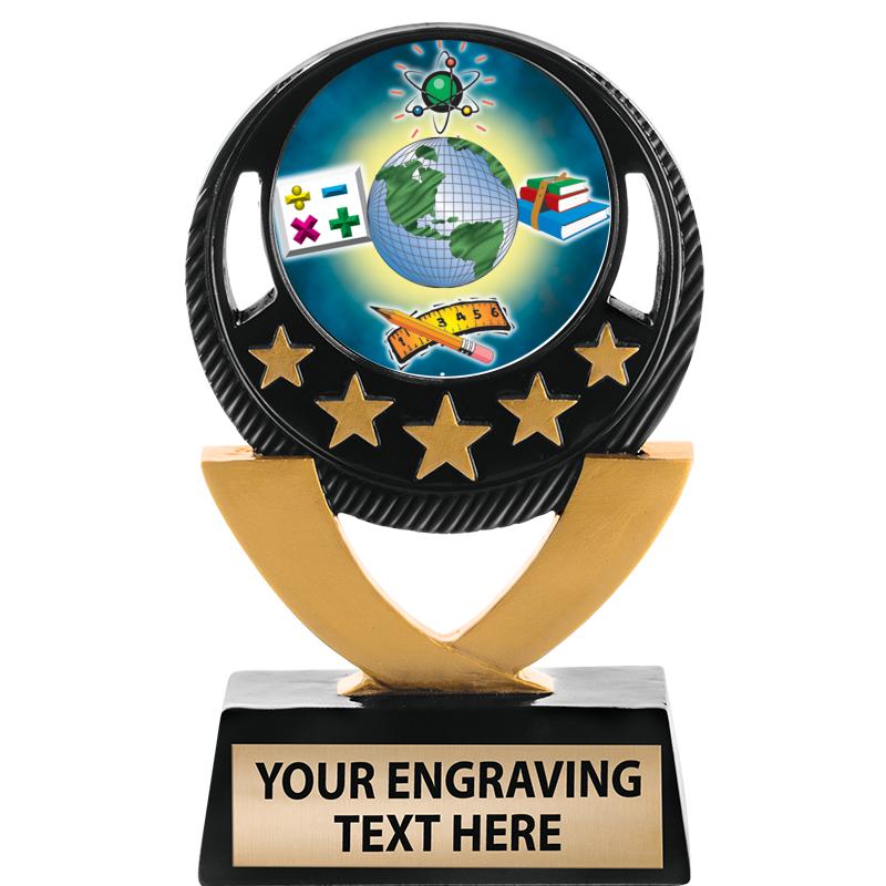 5"FIVE STAR BLK-GLD INS SCULP