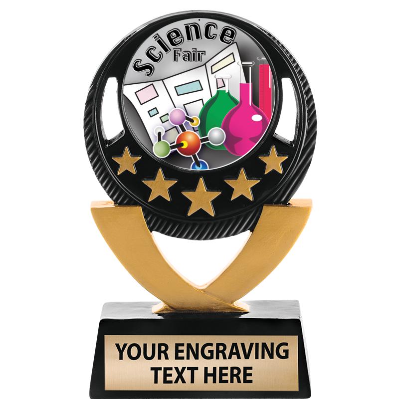 5"FIVE STAR BLK-GLD INS SCULP