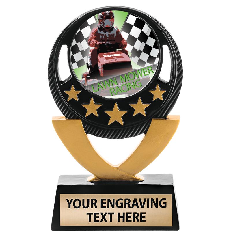 5"FIVE STAR BLK-GLD INS SCULP