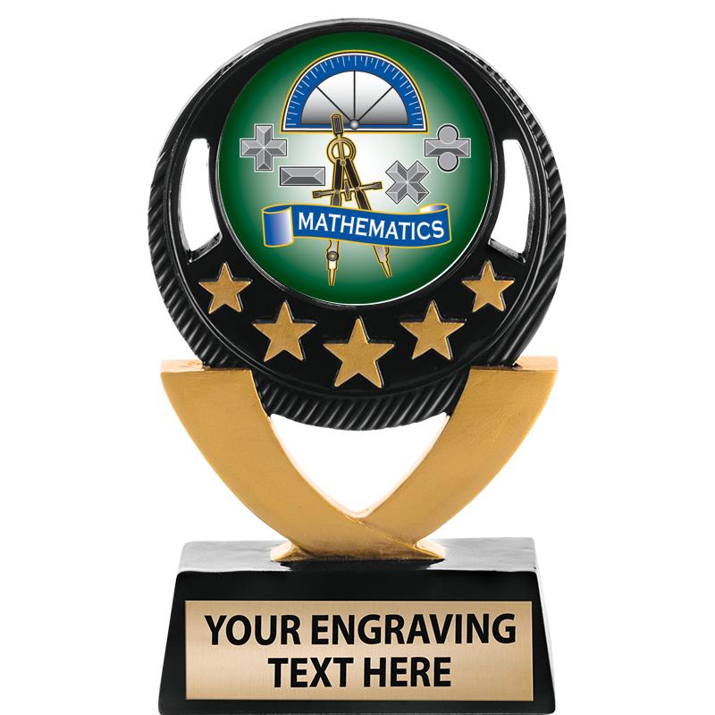 5"FIVE STAR BLK-GLD INS SCULP