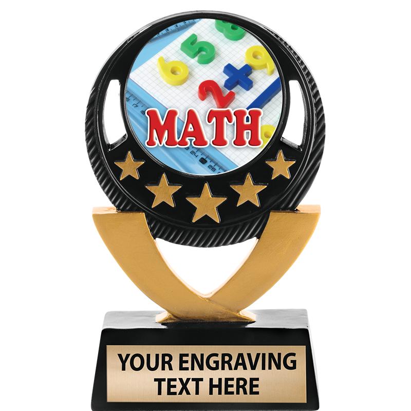 5"FIVE STAR BLK-GLD INS SCULP