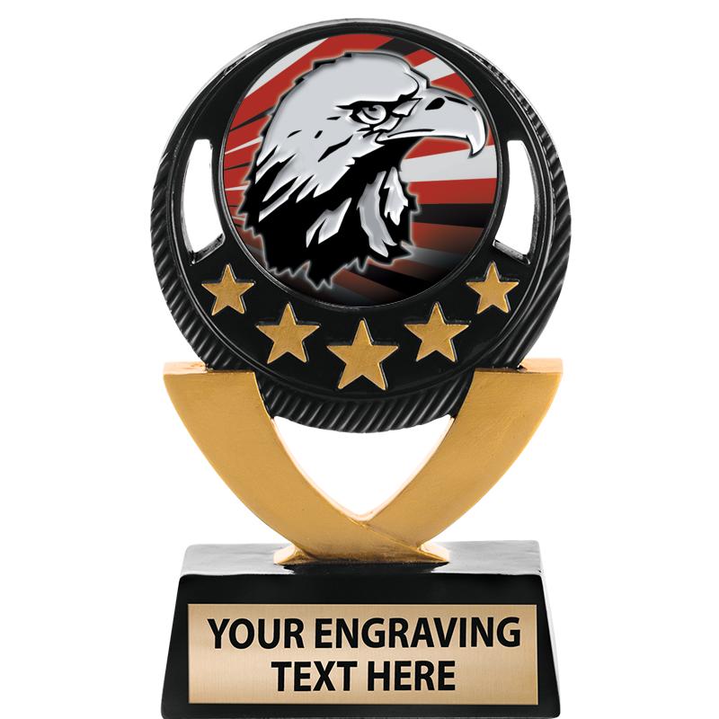 5"FIVE STAR BLK-GLD INS SCULP