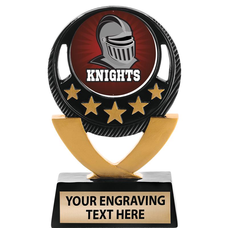 5"FIVE STAR BLK-GLD INS SCULP