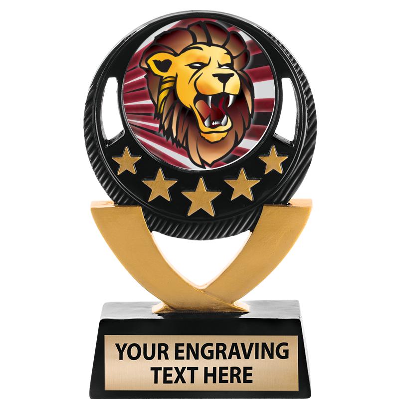 5"FIVE STAR BLK-GLD INS SCULP