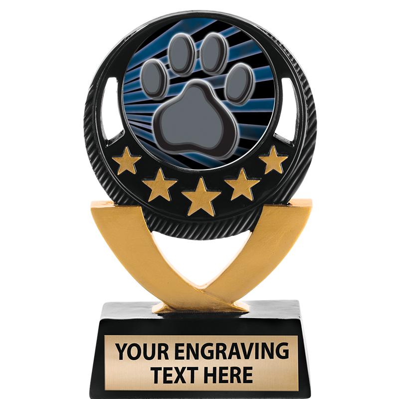 5"FIVE STAR BLK-GLD INS SCULP