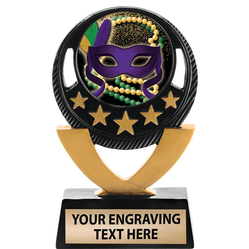 5"FIVE STAR BLK-GLD INS SCULP