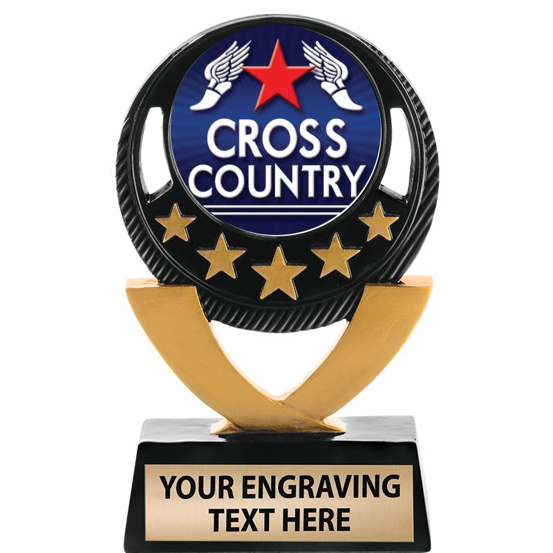 5"FIVE STAR BLK-GLD INS SCULP