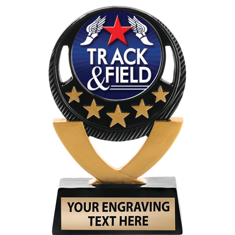 5"FIVE STAR BLK-GLD INS SCULP