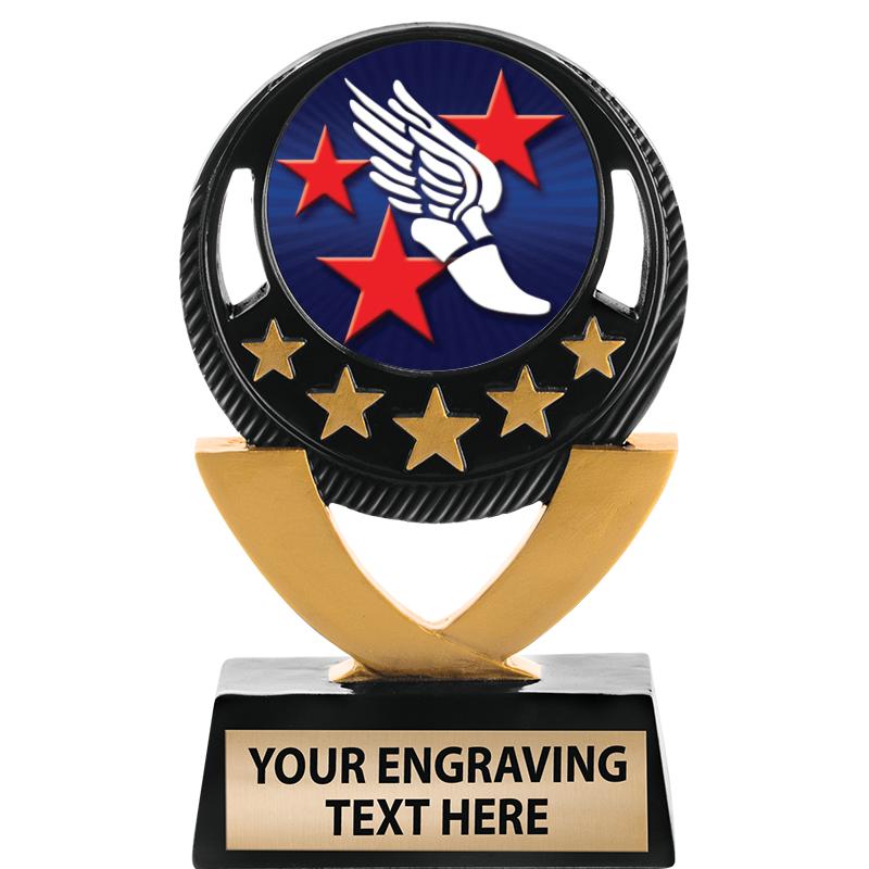 5"FIVE STAR BLK-GLD INS SCULP