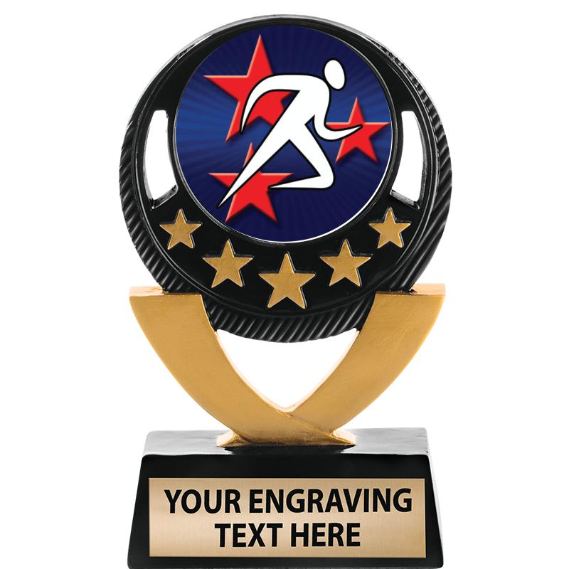 5"FIVE STAR BLK-GLD INS SCULP