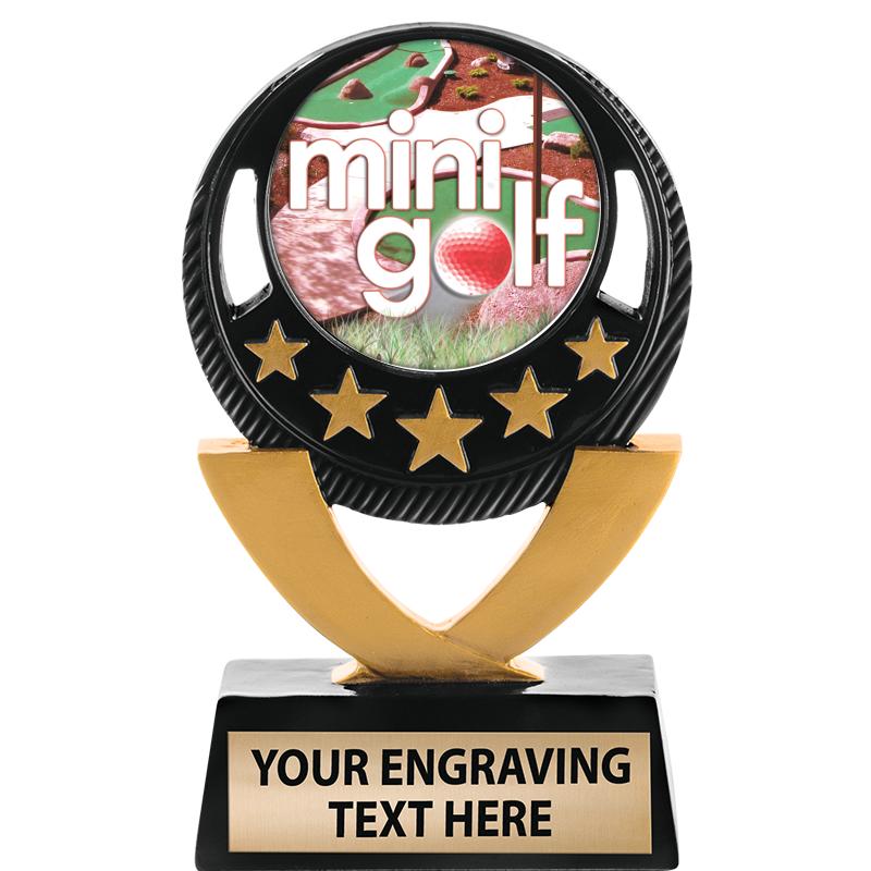 5"FIVE STAR BLK-GLD INS SCULP