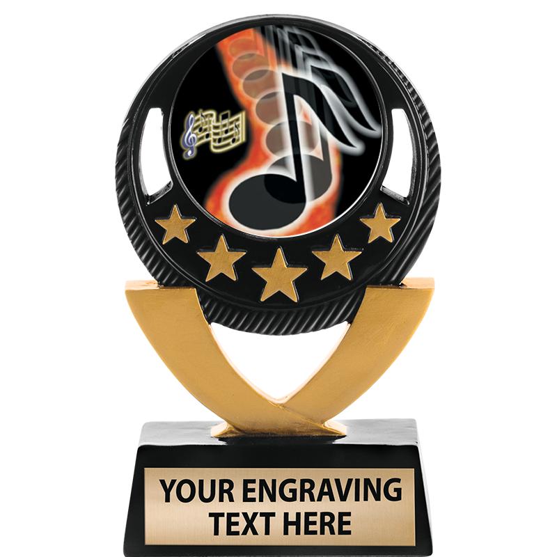 5"FIVE STAR BLK-GLD INS SCULP