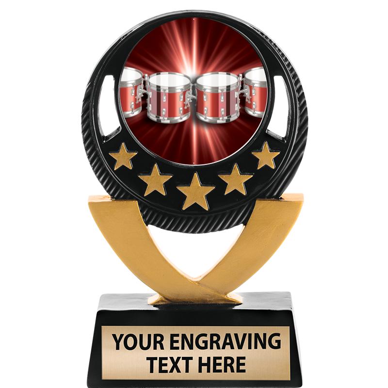 5"FIVE STAR BLK-GLD INS SCULP