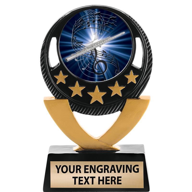 5"FIVE STAR BLK-GLD INS SCULP