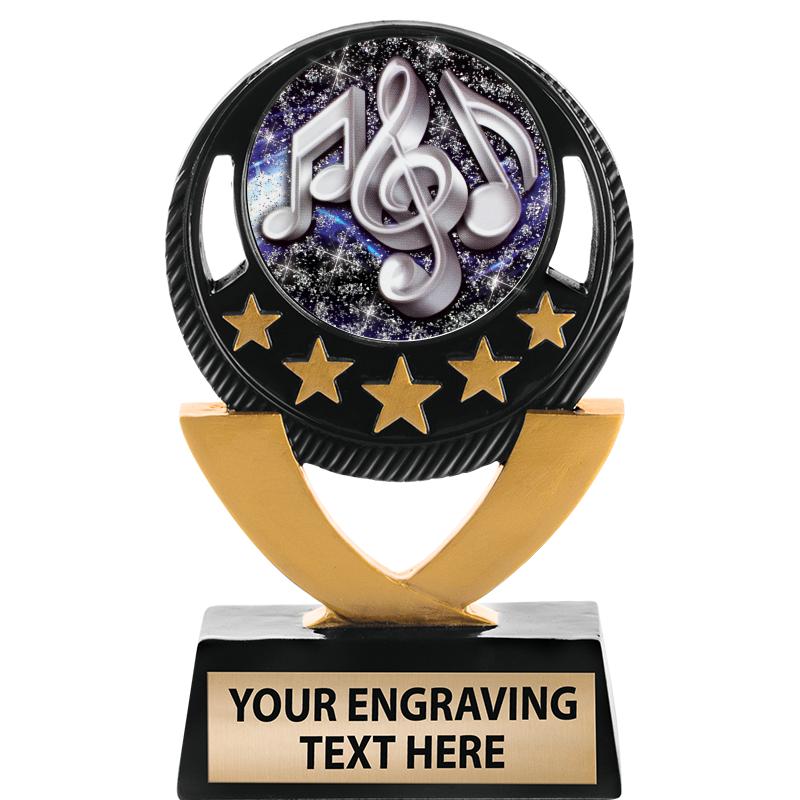 5"FIVE STAR BLK-GLD INS SCULP