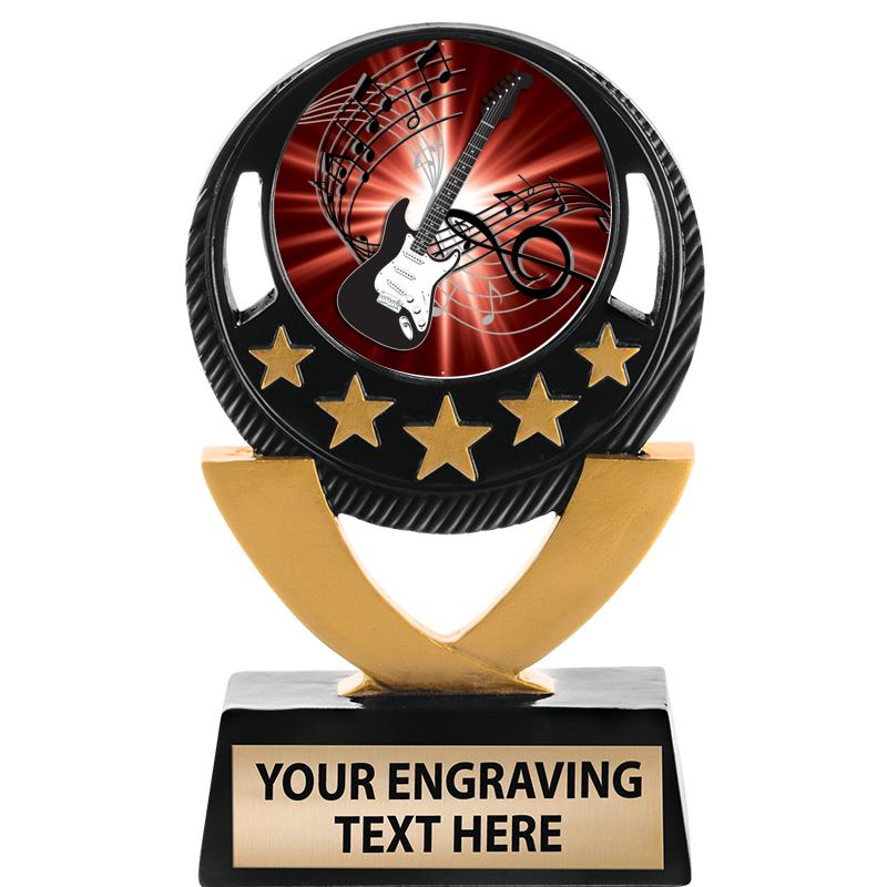 5"FIVE STAR BLK-GLD INS SCULP