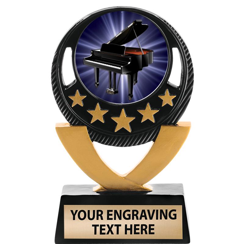 5"FIVE STAR BLK-GLD INS SCULP